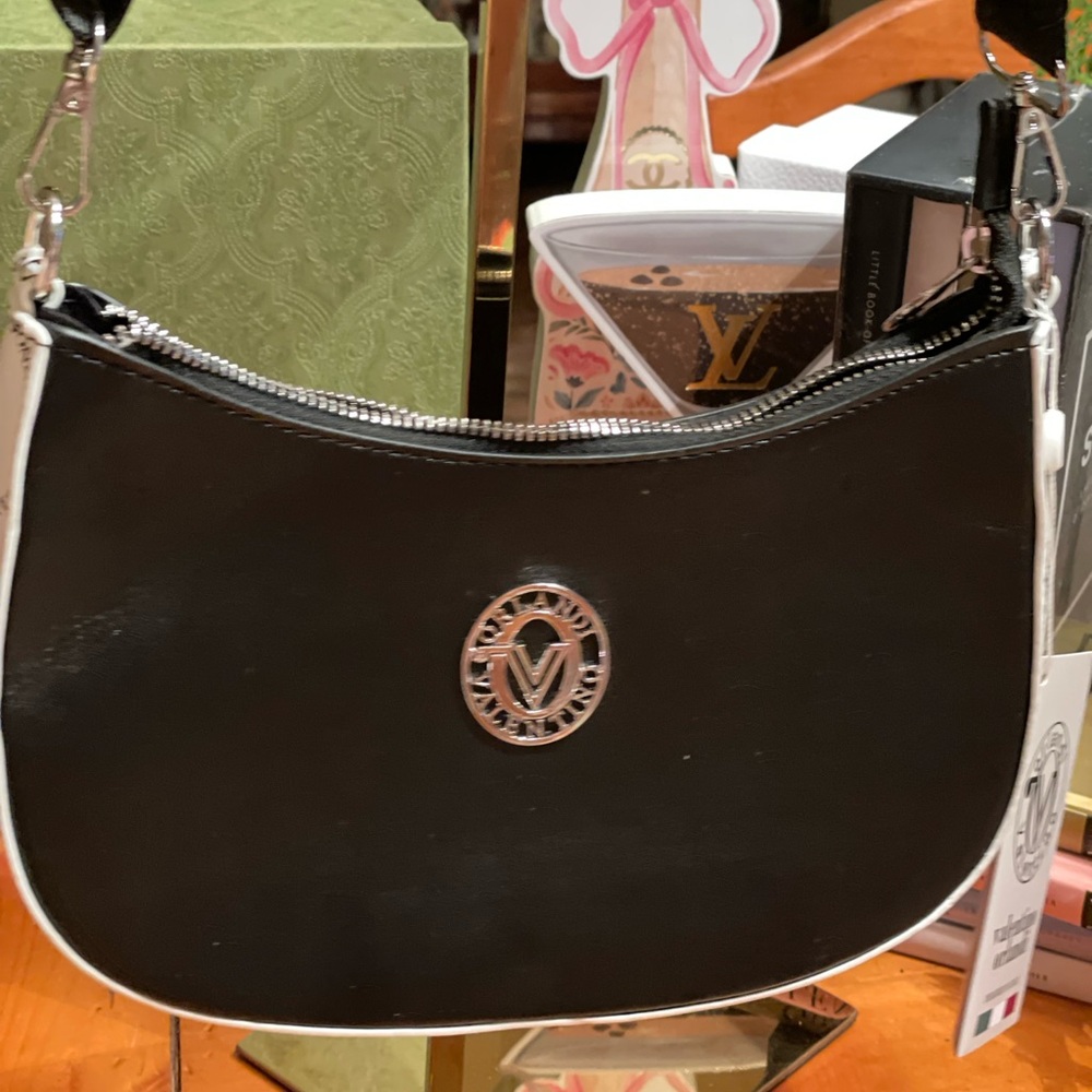 Valentino Orlandi Black Designer Women's shoulder bag.
